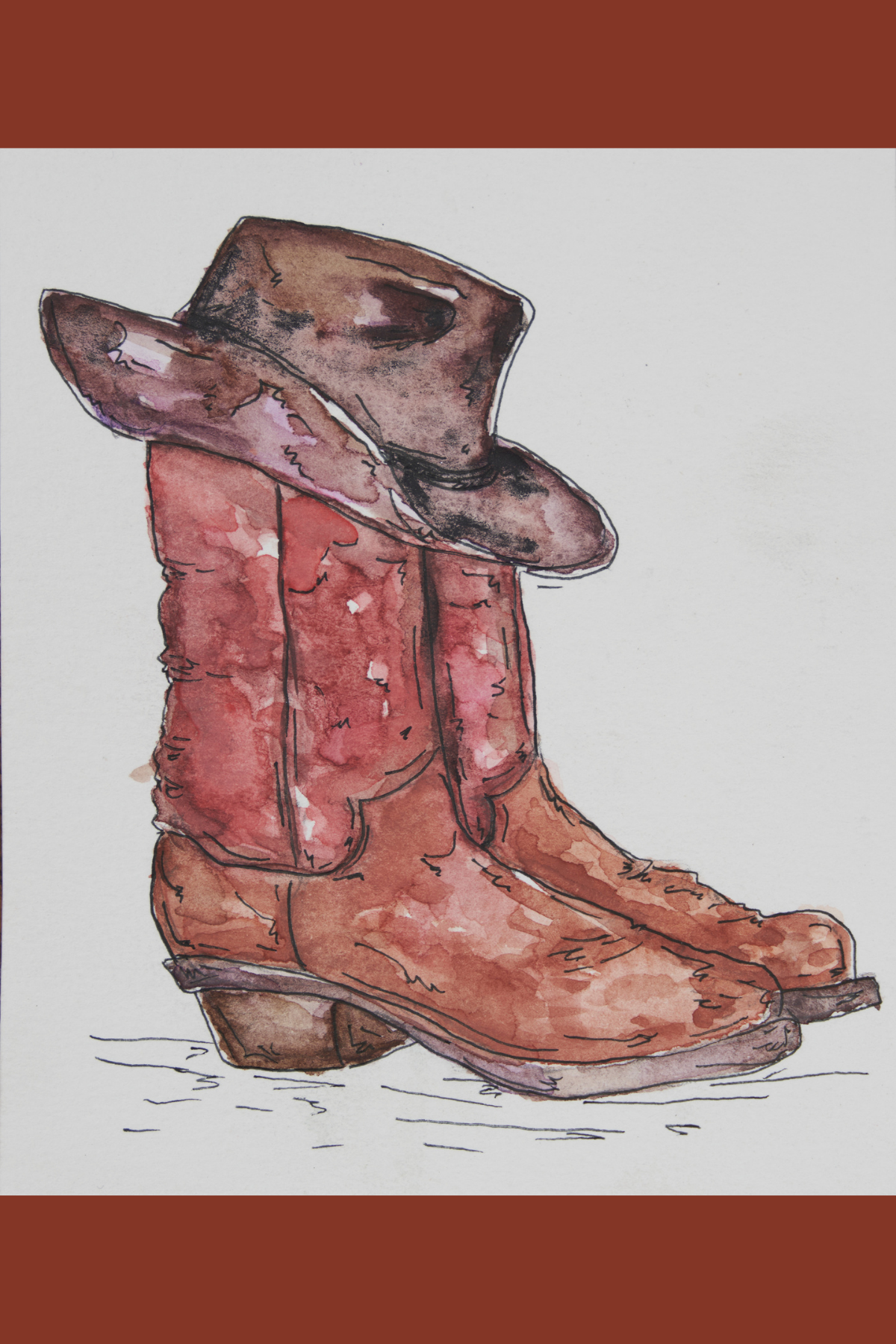 Cowboy Boots and Hat Greeting Card