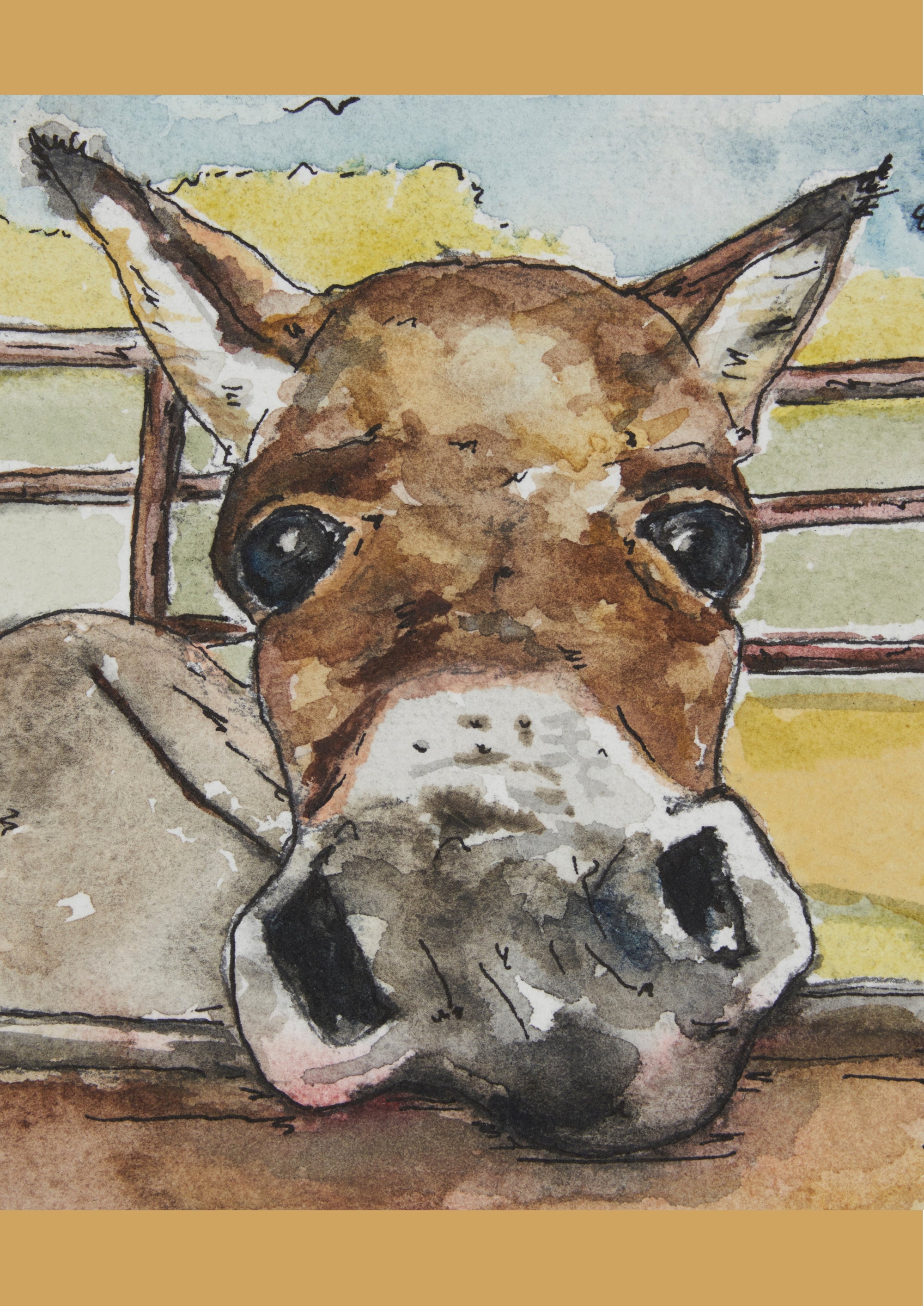 Pearl the Donkey Greeting Card