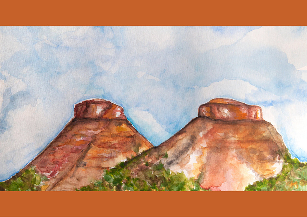 Twin Buttes Greeting Card