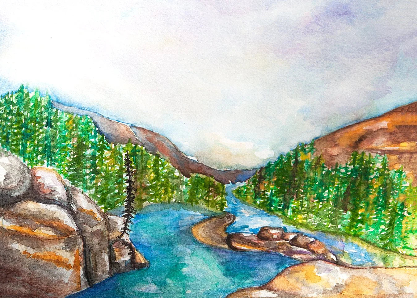 Animas River Original Watercolor Painting