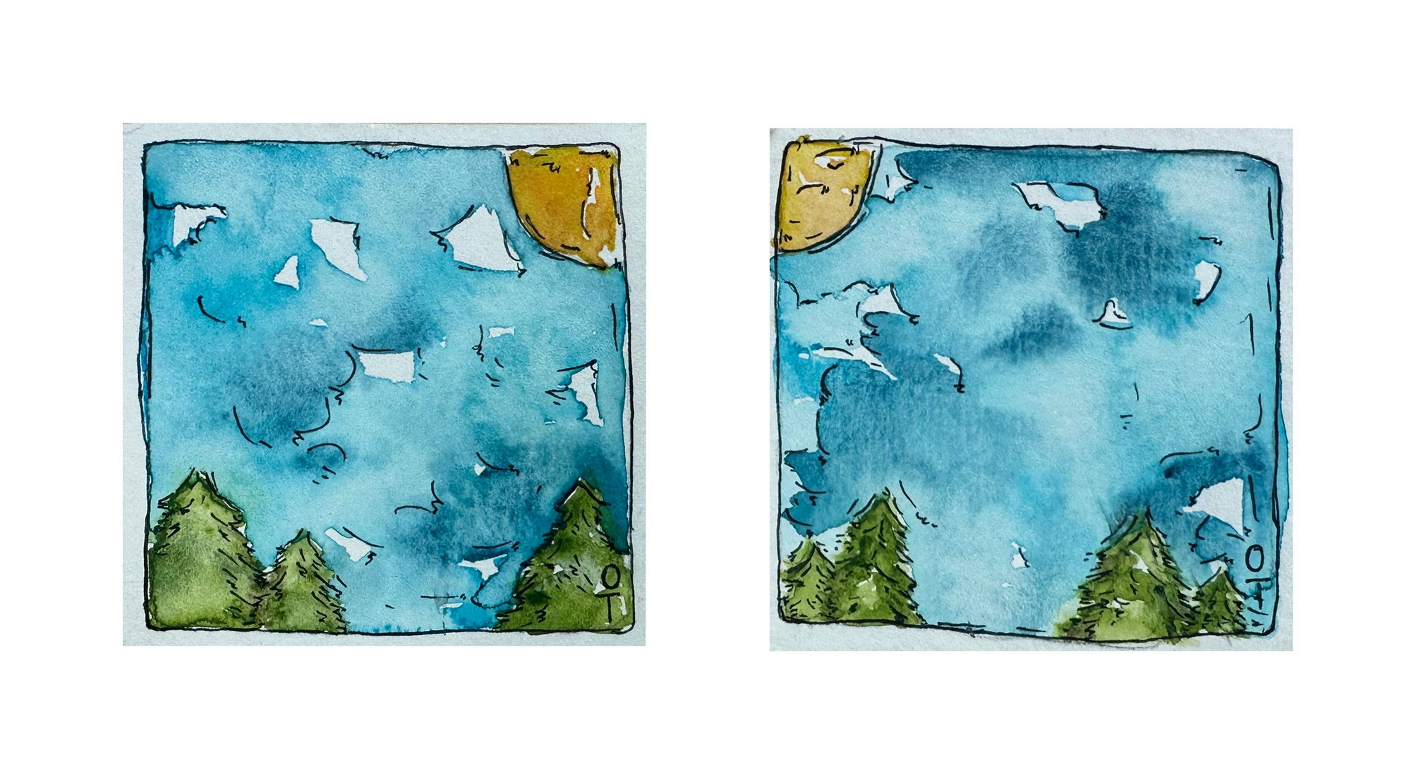 Best Friends Half Sun No. 2 Mini Original Painting