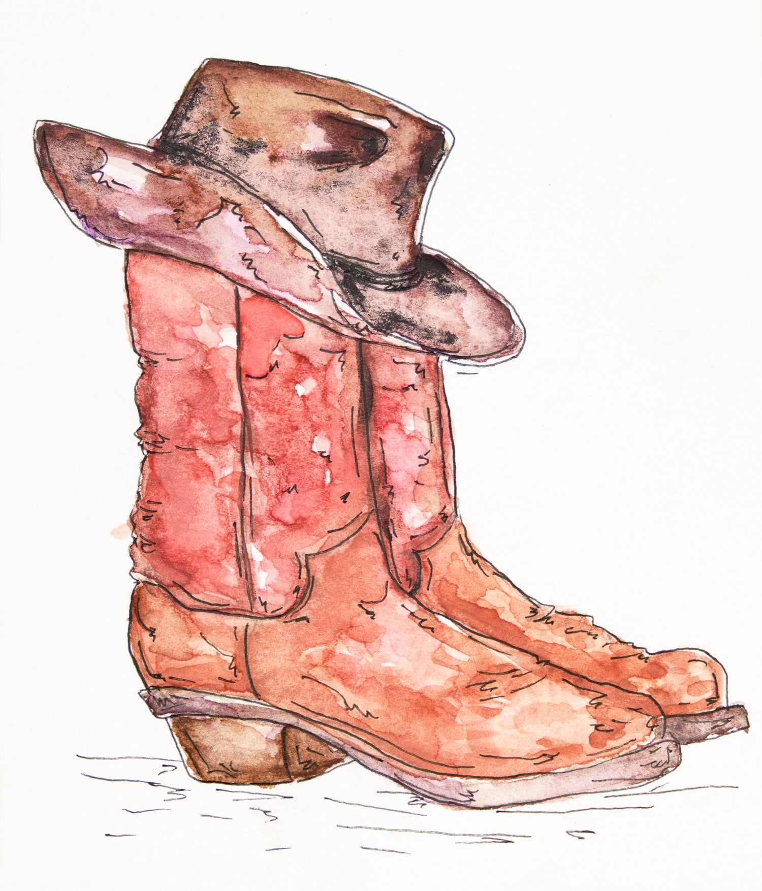 Cowboy Hat and Boots Art Print