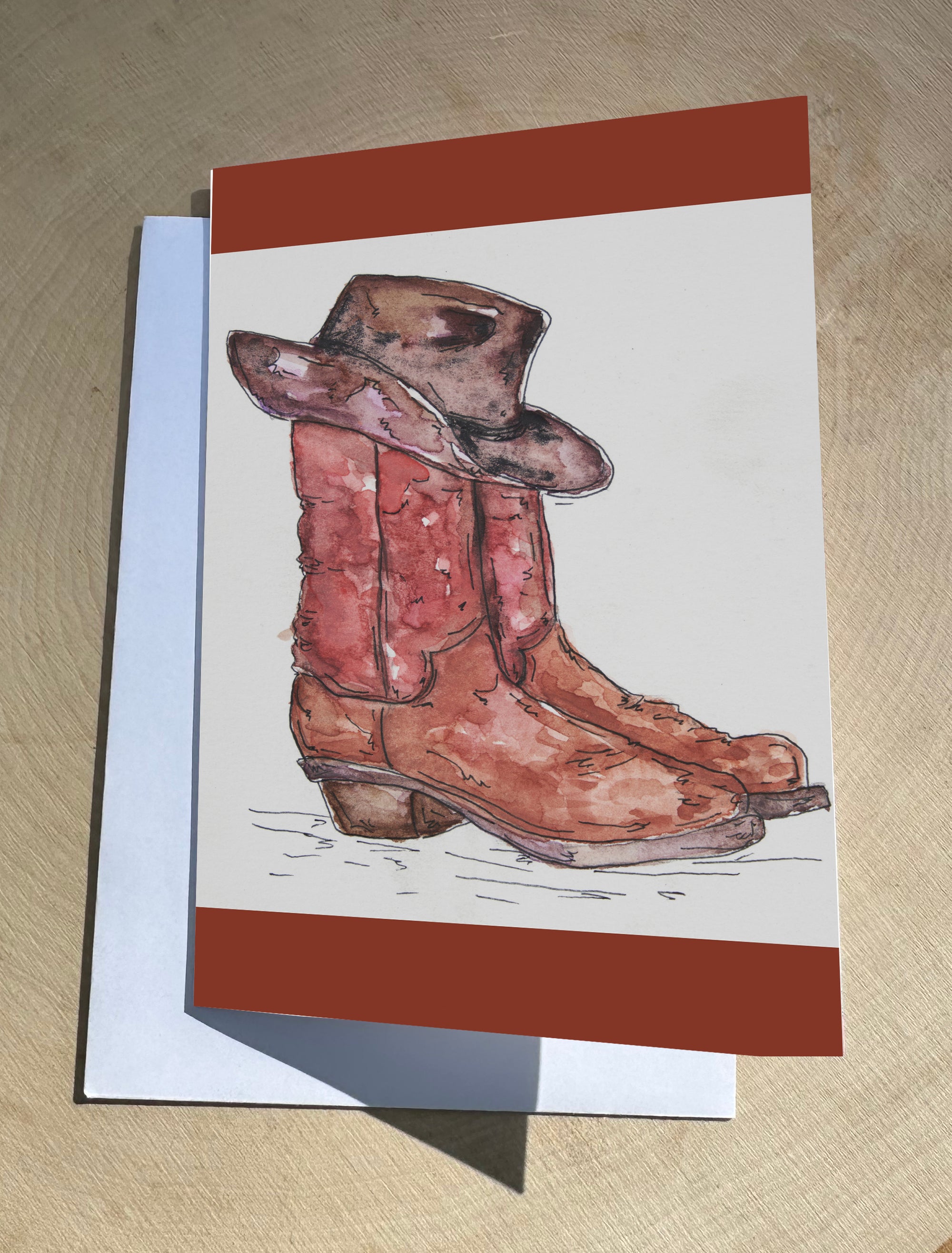 Cowboy Boots and Hat Greeting Card