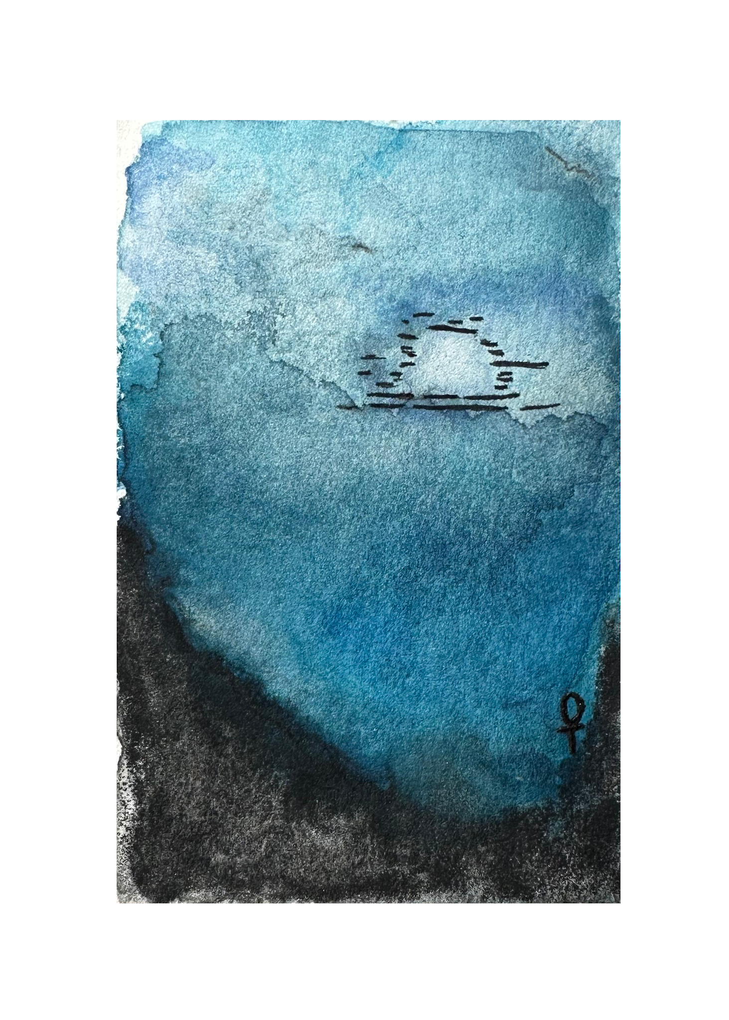 Hazy Moonscape Mini Original Painting
