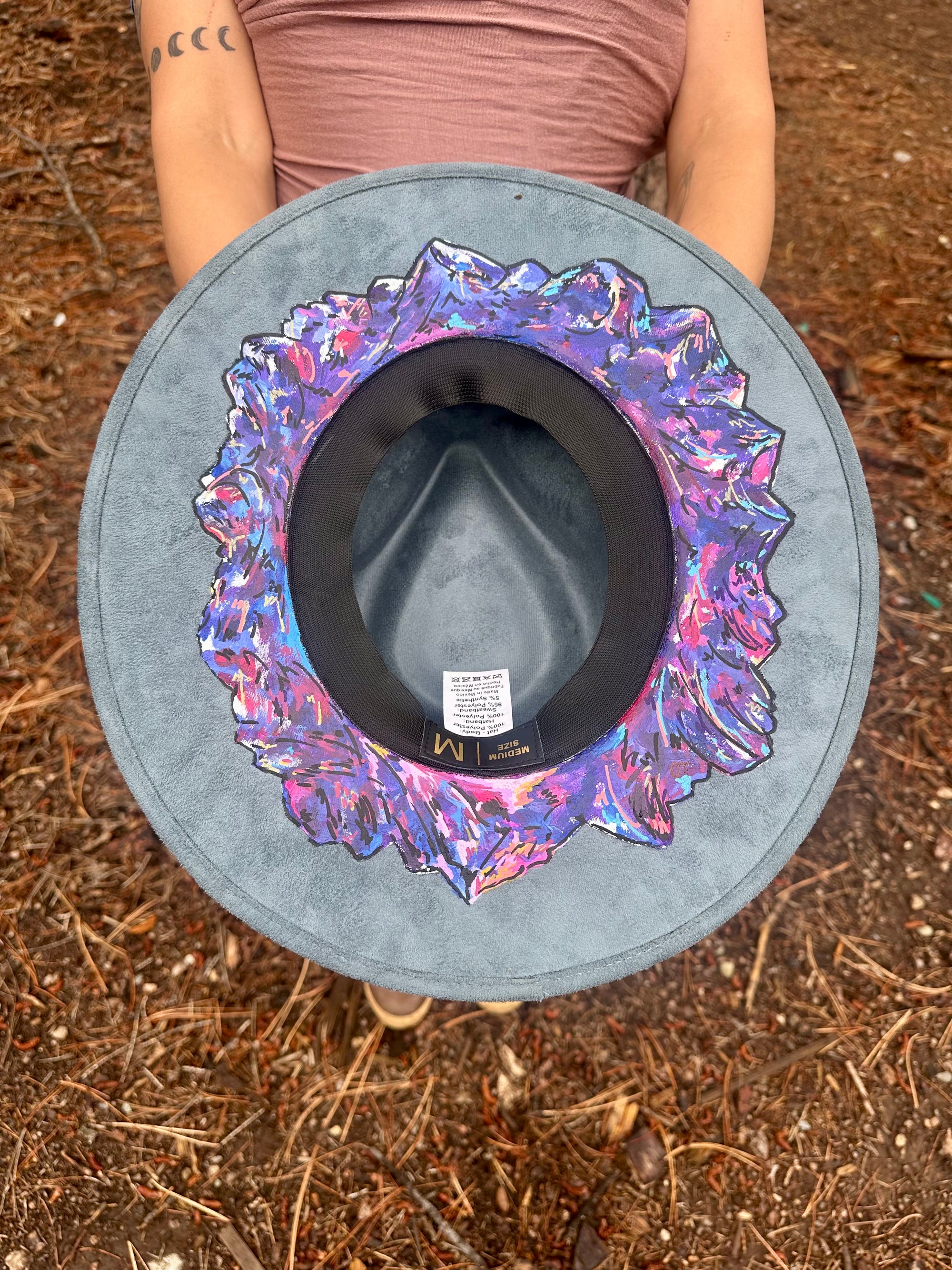 Mountain Ridge Panorama No. 1 Original Painted Hat