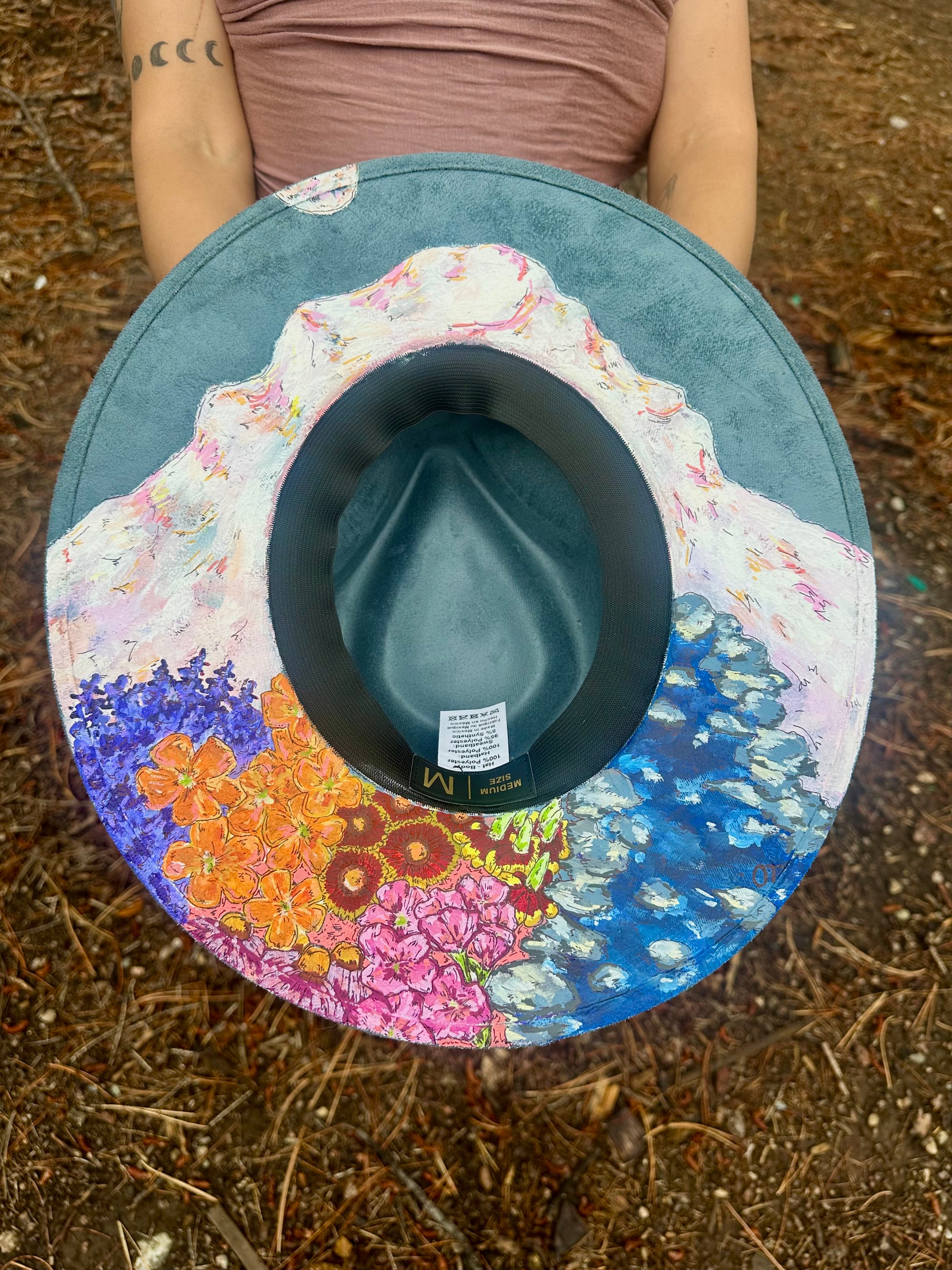 Mountain Scene Original Painted Hat