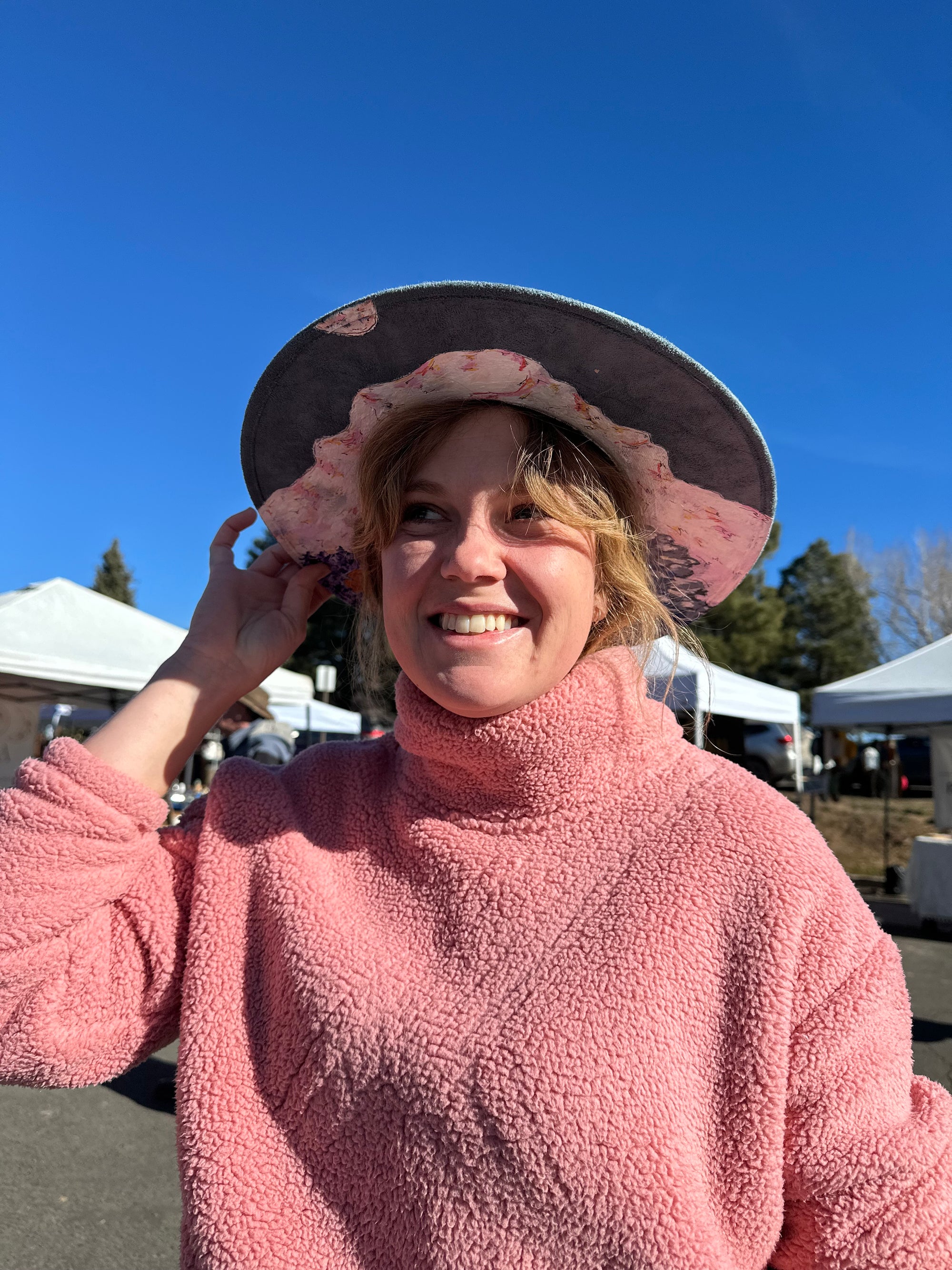 Mountain Scene Original Painted Hat