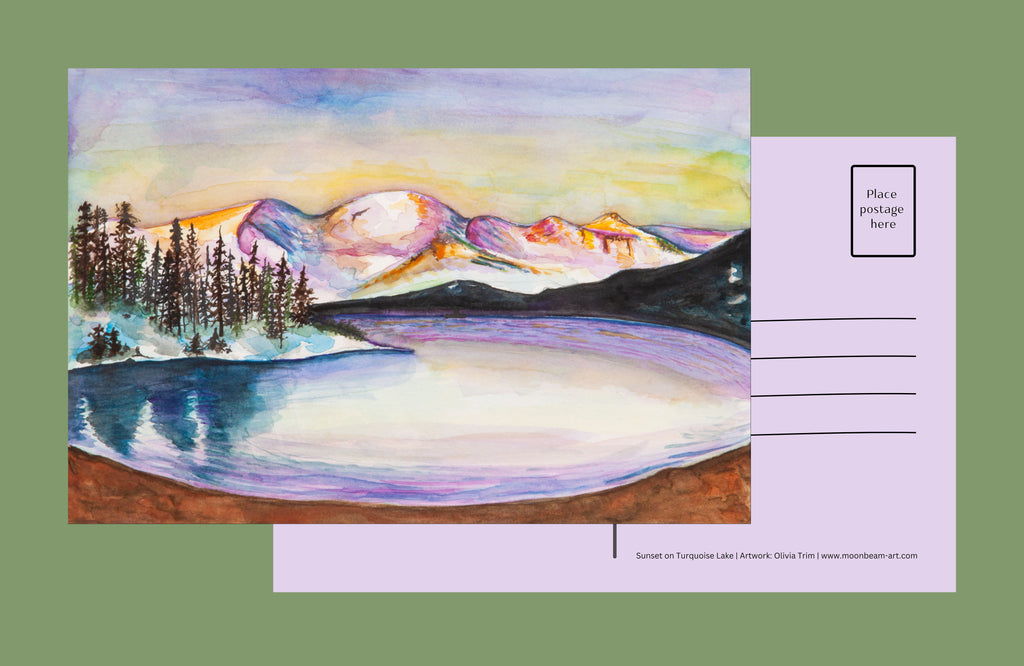 Sunset on Mt. Massive Postcard