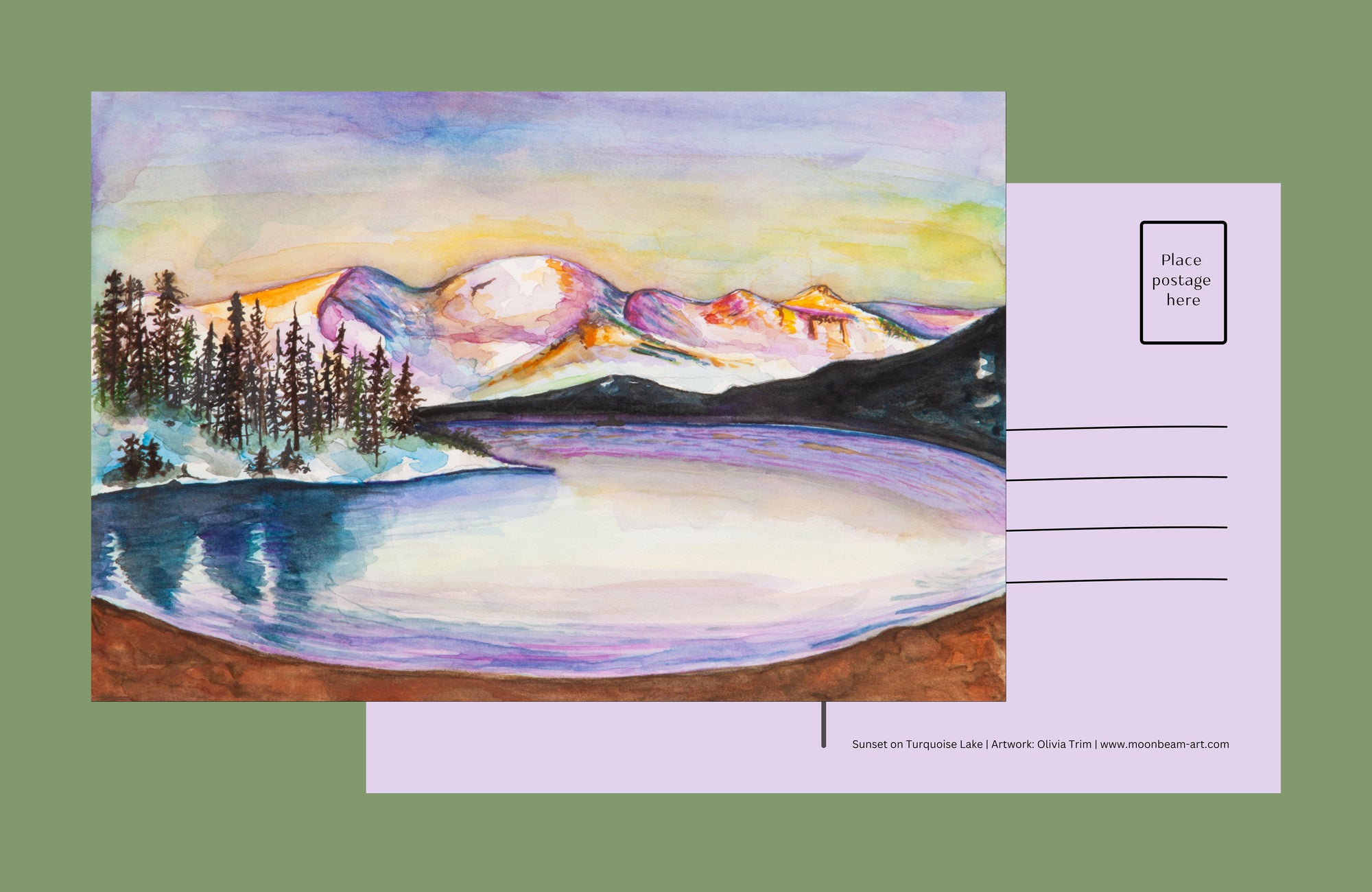 Sunset on Mt. Massive Postcard