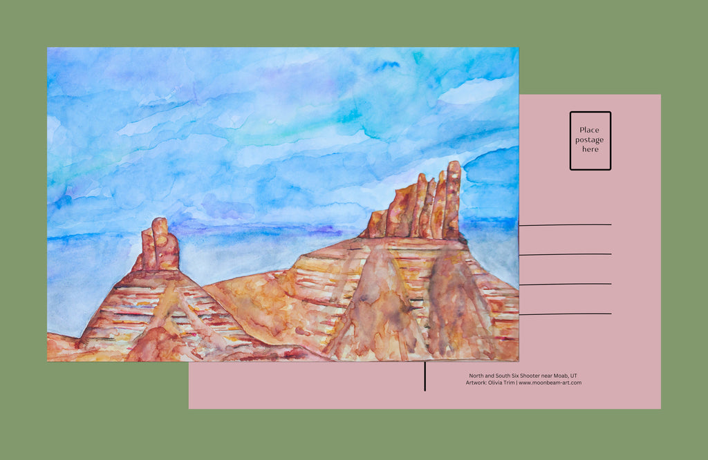 North and South Six Shooter Postcard