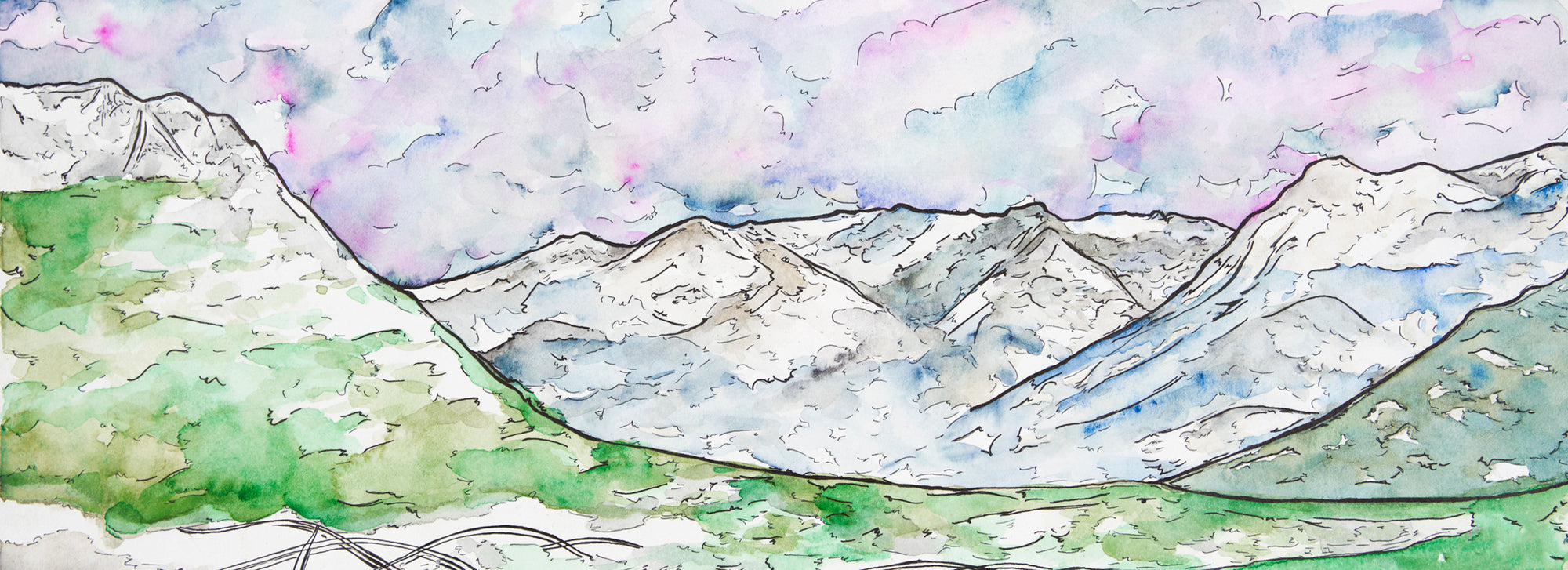 Skiing at Molas Pass Art Print