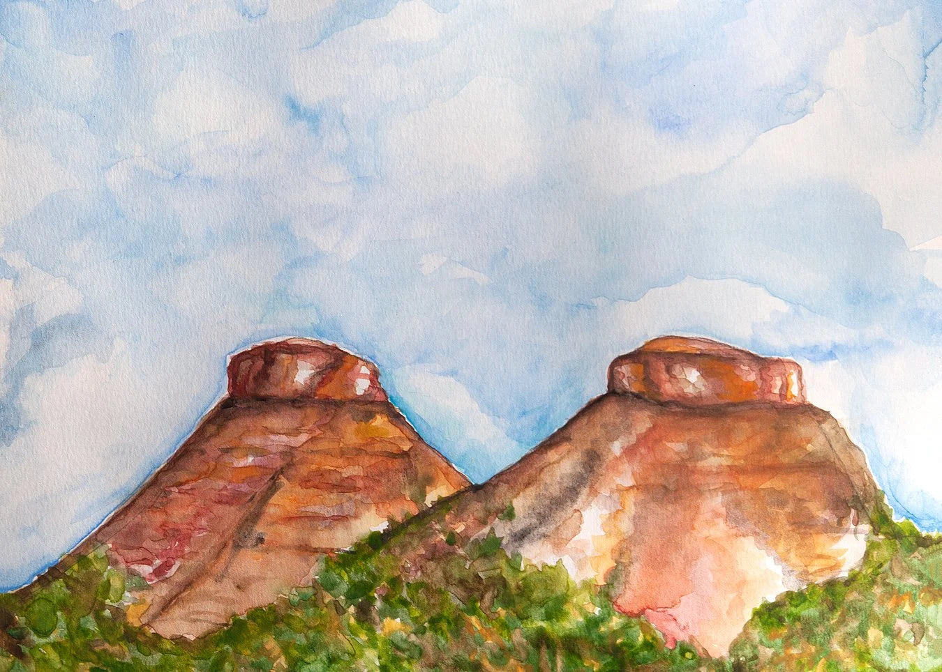 Twin Buttes Art Print