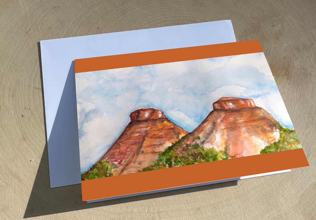 Twin Buttes Greeting Card