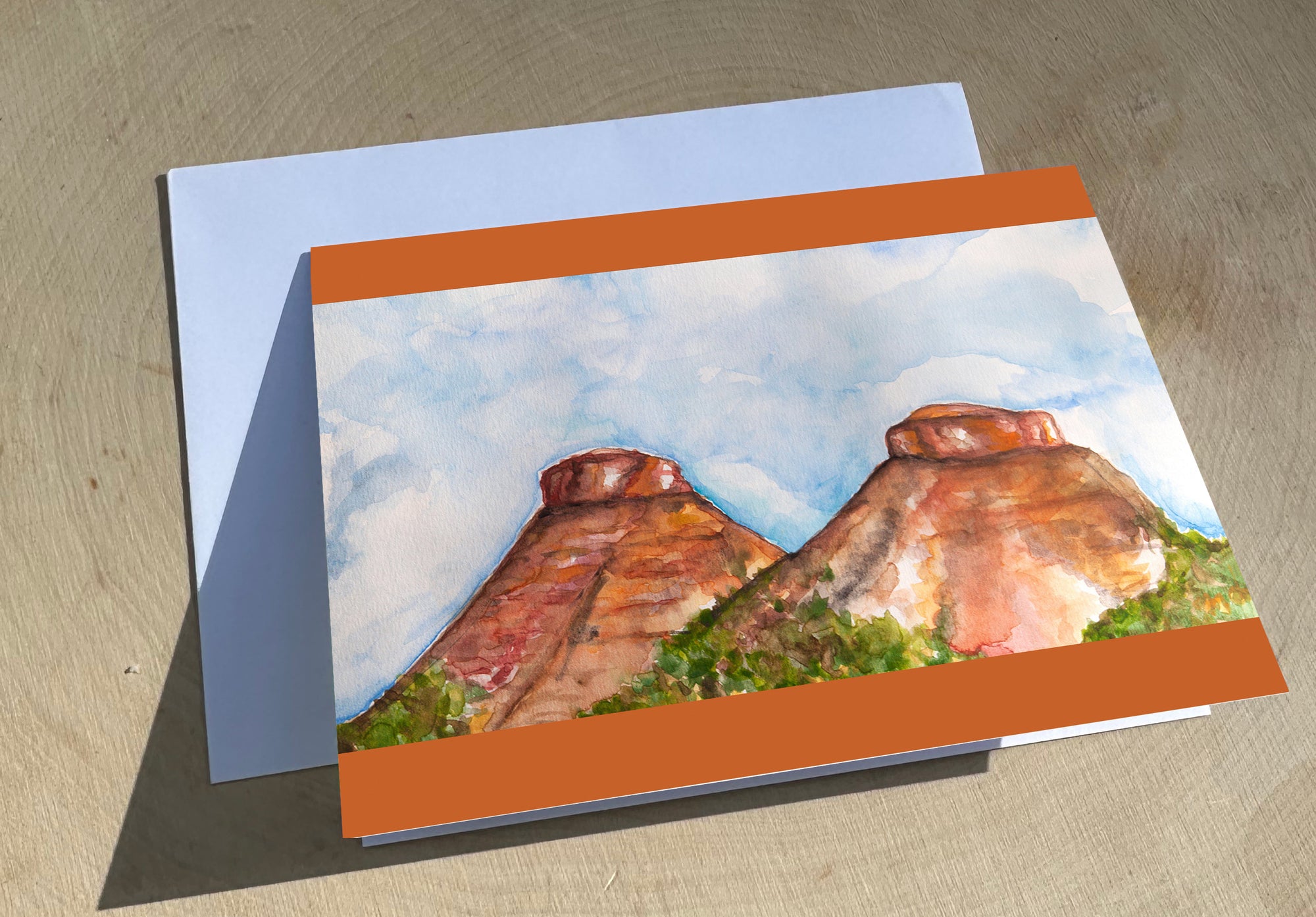 Twin Buttes Greeting Card