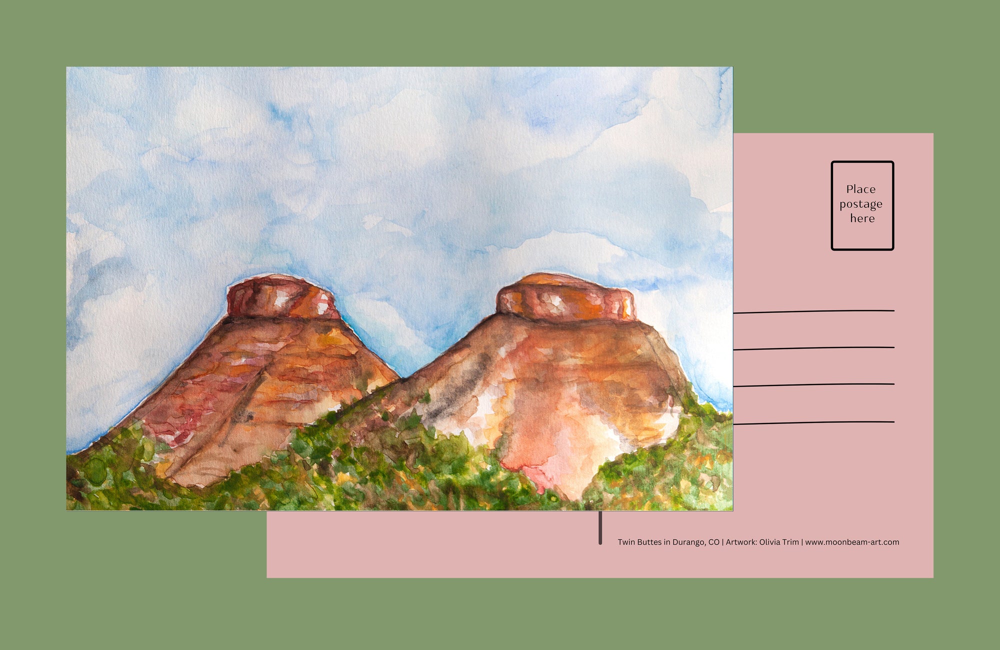 Twin Buttes Postcard