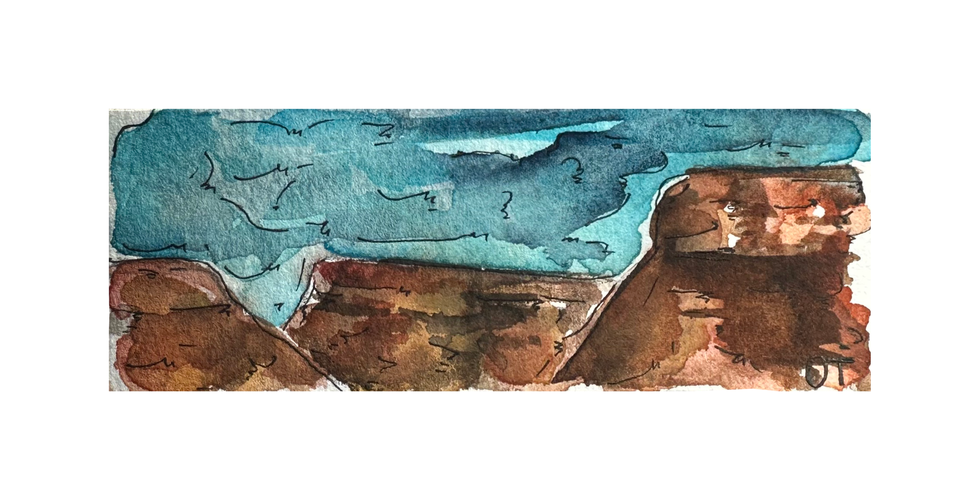 Utah Desert Cliffs Mini Original Painting